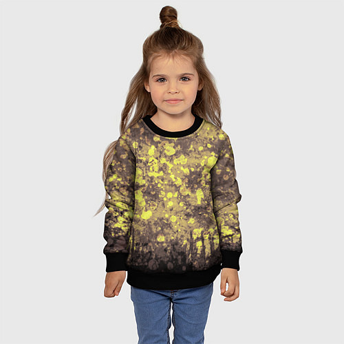 Детский свитшот Грязно-желтая осень / 3D-Черный – фото 4
