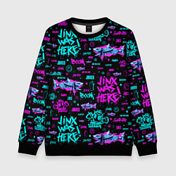Детский свитшот Jinx Arcane pattern neon