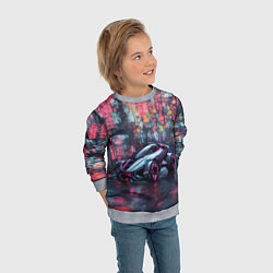 Свитшот детский Футуристичный автомобиль, цвет: 3D-меланж — фото 2