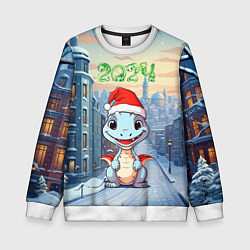 Свитшот детский Праздничный дракон 2024, цвет: 3D-белый