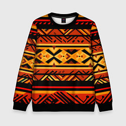 Свитшот детский Узор в этническом стиле масаев, цвет: 3D-черный