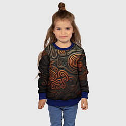 Свитшот детский Асимметричный паттерн в викингском стиле, цвет: 3D-синий — фото 2