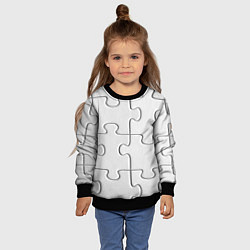 Свитшот детский Детальки пазла, цвет: 3D-черный — фото 2