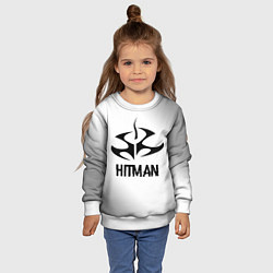 Свитшот детский Hitman glitch на светлом фоне, цвет: 3D-белый — фото 2