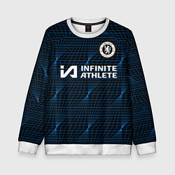 Свитшот детский ФК Челси форма 23-24 гостевая, цвет: 3D-белый