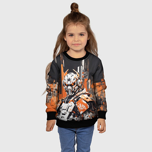 Детский свитшот Оранжевый штурмовик / 3D-Черный – фото 4