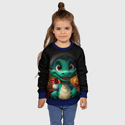 Свитшот детский Зеленый дракон 2024, цвет: 3D-синий — фото 2