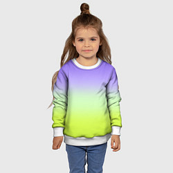 Свитшот детский Фиолетовый мятный и желто-зеленый градиент, цвет: 3D-белый — фото 2