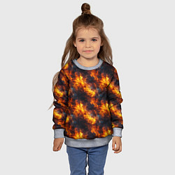 Свитшот детский Пламя огня паттерн, цвет: 3D-меланж — фото 2