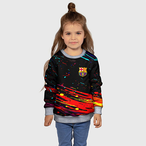 Детский свитшот Barcelona краски / 3D-Меланж – фото 4