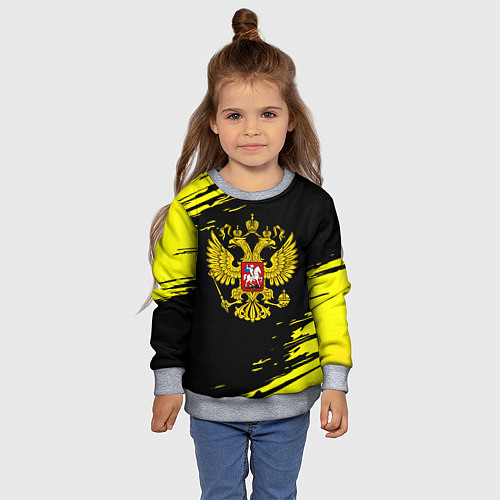Детский свитшот Имперская Россия герб / 3D-Меланж – фото 4