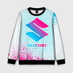 Свитшот детский Suzuki neon gradient style, цвет: 3D-черный