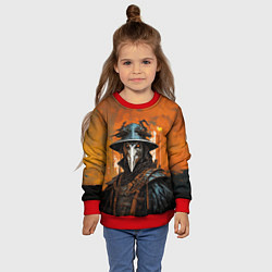 Свитшот детский Чумной доктор на закате, цвет: 3D-красный — фото 2