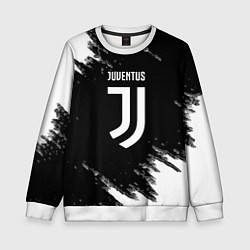 Свитшот детский Juventus спорт краски черно белый, цвет: 3D-белый