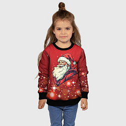 Свитшот детский Улыбчивый Санта, цвет: 3D-черный — фото 2