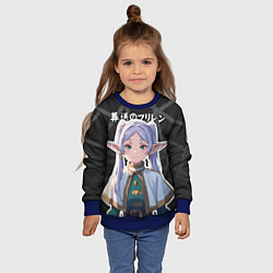 Свитшот детский Фрирен - милые ушки эльфийки, цвет: 3D-синий — фото 2