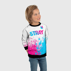 Свитшот детский Stray neon gradient style посередине, цвет: 3D-черный — фото 2