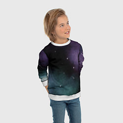 Свитшот детский Космос и звезды на темном фоне, цвет: 3D-белый — фото 2