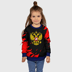 Свитшот детский Герф россия красный огонь, цвет: 3D-синий — фото 2