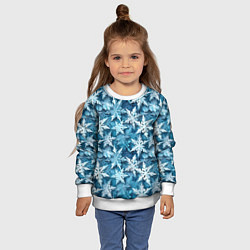 Свитшот детский New Years pattern with snowflakes, цвет: 3D-белый — фото 2