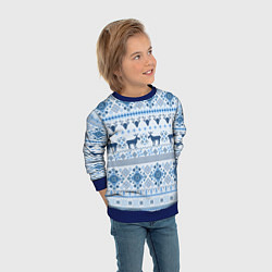 Свитшот детский Blue sweater with reindeer, цвет: 3D-синий — фото 2
