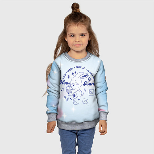 Детский свитшот Newjeans bunny / 3D-Меланж – фото 4
