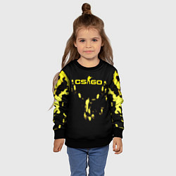 Свитшот детский CS GO краски желтые, цвет: 3D-черный — фото 2