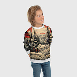 Свитшот детский Блеск снежинок новогодний стиль, цвет: 3D-белый — фото 2