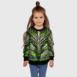Свитшот детский Киберпанк доспех зелёный, цвет: 3D-черный — фото 2