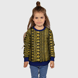 Свитшот детский Африканские узоры жёлтый на чёрном, цвет: 3D-синий — фото 2