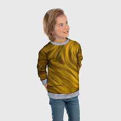 Свитшот детский Текстура желтой шерсти, цвет: 3D-меланж — фото 2