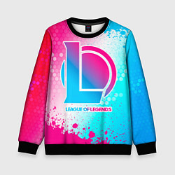 Свитшот детский League of Legends neon gradient style, цвет: 3D-черный