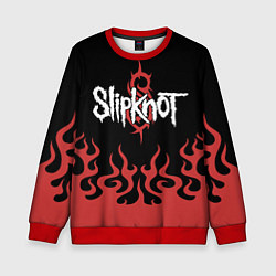 Свитшот детский Slipknot в огне, цвет: 3D-красный