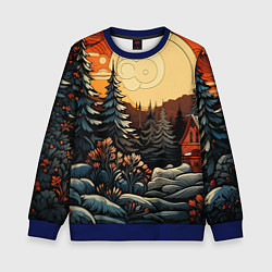 Свитшот детский Волшебная роспись, цвет: 3D-синий