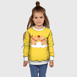 Свитшот детский Влюбленный капибара, цвет: 3D-белый — фото 2