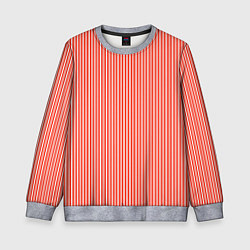 Свитшот детский Красно-белая вертикальная полоса, цвет: 3D-меланж