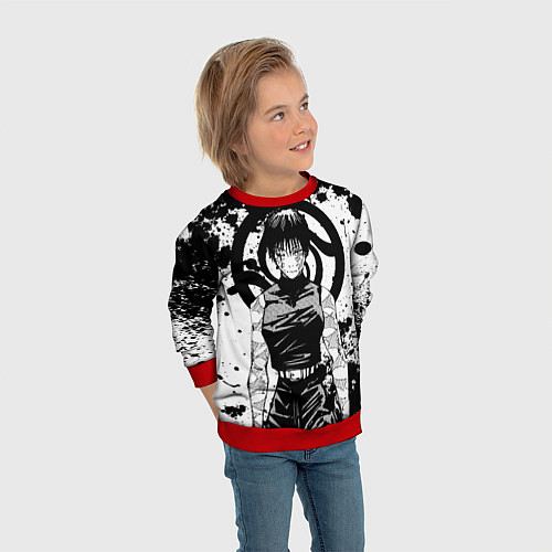 Детский свитшот Маки из клана Зенин - manga / 3D-Красный – фото 3