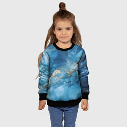 Свитшот детский Синий мрамор, цвет: 3D-черный — фото 2