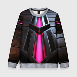 Свитшот детский Розовые неоновые вставки в черной конструкции, цвет: 3D-меланж