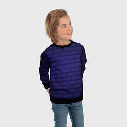 Свитшот детский Фиолетовая кирпичная стена, цвет: 3D-черный — фото 2