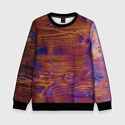 Свитшот детский Деревянная благородная текстура, цвет: 3D-черный