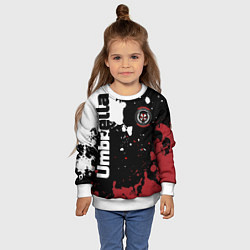 Свитшот детский Umbrella Security на спортивном красно бело чёрном, цвет: 3D-белый — фото 2