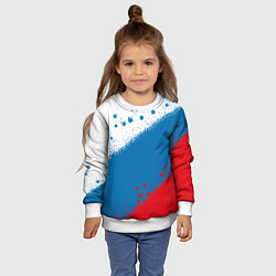Свитшот детский Российский триколор, цвет: 3D-белый — фото 2