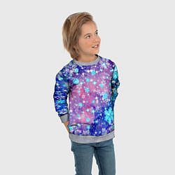 Свитшот детский Снежинки - морозный паттерн, цвет: 3D-меланж — фото 2