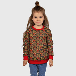 Свитшот детский Паттерн с оленями, цвет: 3D-красный — фото 2