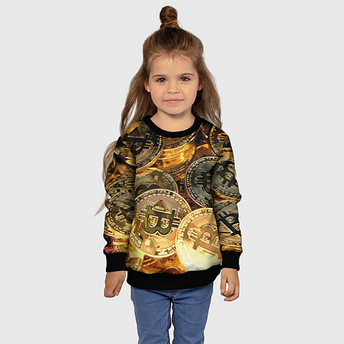 Детский свитшот Золото цифровой эры / 3D-Черный – фото 4