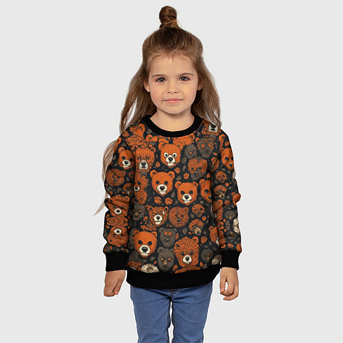 Детский свитшот Мишки сердитые / 3D-Черный – фото 4