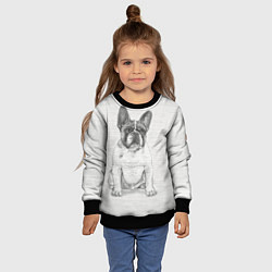 Свитшот детский Французский бульдог грустинка, цвет: 3D-черный — фото 2