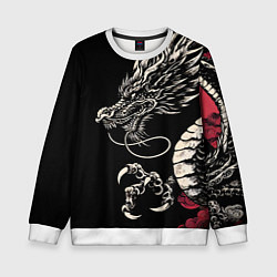 Свитшот детский Japanese dragon - irezumi - art, цвет: 3D-белый