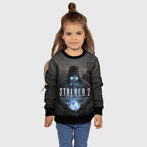 Детский свитшот STALKER 2 одиночка с артефактом / 3D-Черный – фото 4